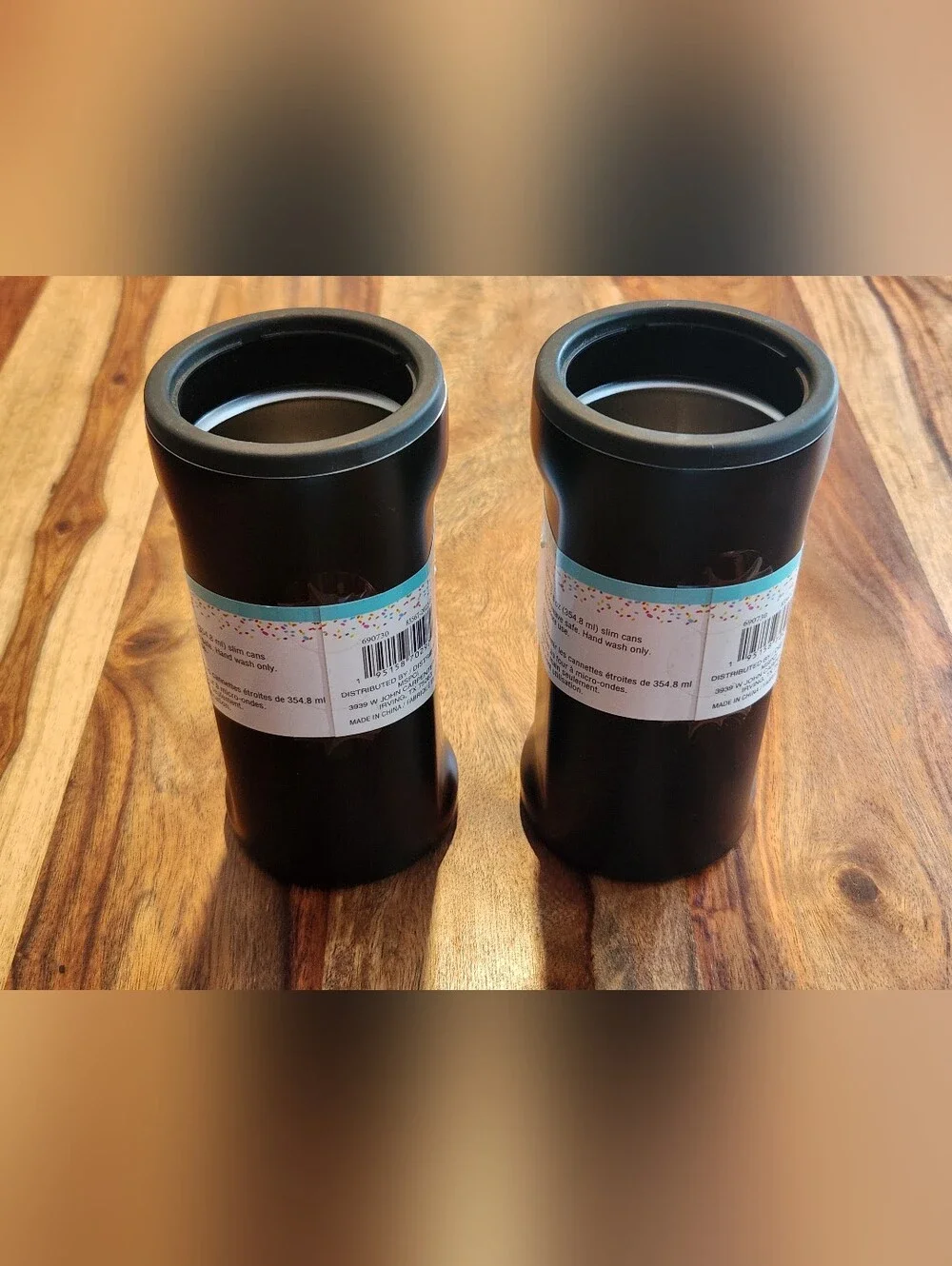 Celebrate It Black Slim Can Cooler Set Of 2